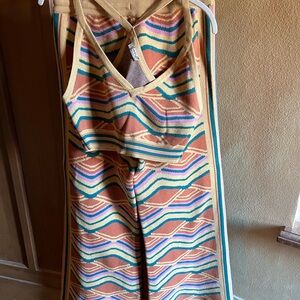 Free People thick cozy set, sweater pants & Racerback crop top